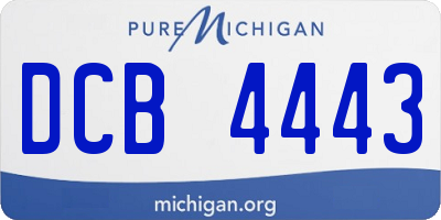 MI license plate DCB4443