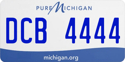 MI license plate DCB4444