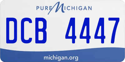MI license plate DCB4447