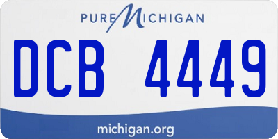 MI license plate DCB4449