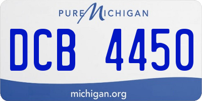 MI license plate DCB4450