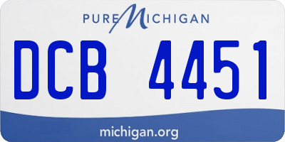 MI license plate DCB4451