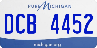 MI license plate DCB4452