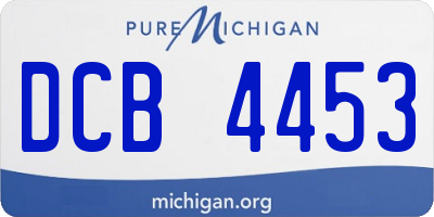 MI license plate DCB4453