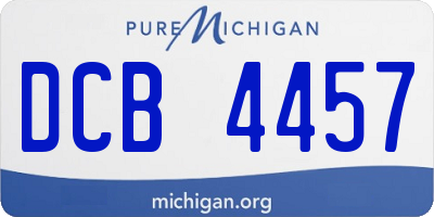 MI license plate DCB4457
