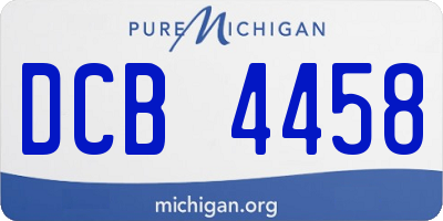 MI license plate DCB4458