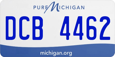 MI license plate DCB4462