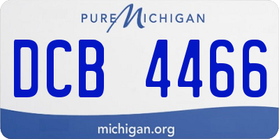 MI license plate DCB4466