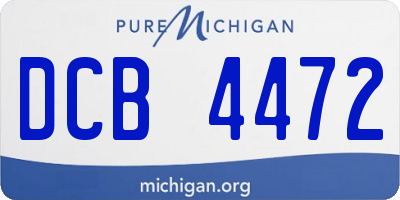 MI license plate DCB4472