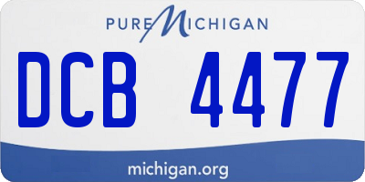 MI license plate DCB4477
