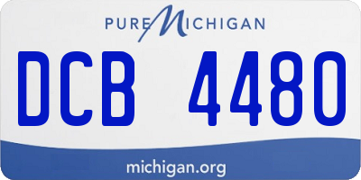 MI license plate DCB4480