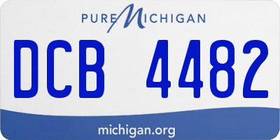 MI license plate DCB4482