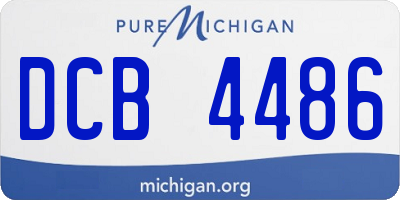 MI license plate DCB4486