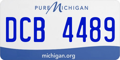 MI license plate DCB4489