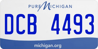 MI license plate DCB4493