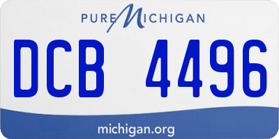 MI license plate DCB4496