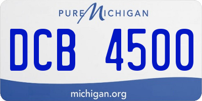 MI license plate DCB4500