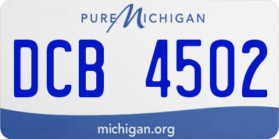 MI license plate DCB4502