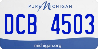 MI license plate DCB4503