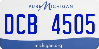 MI license plate DCB4505