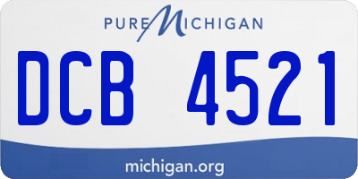 MI license plate DCB4521