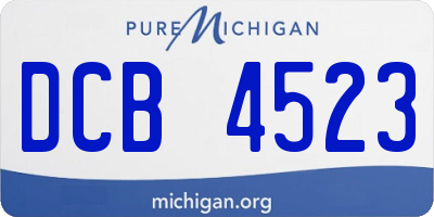 MI license plate DCB4523