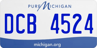 MI license plate DCB4524