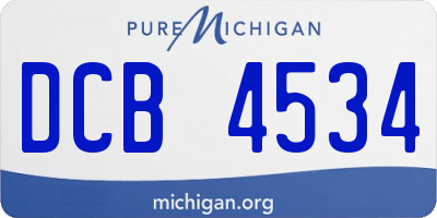 MI license plate DCB4534