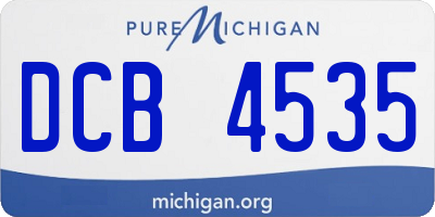 MI license plate DCB4535