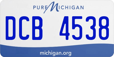 MI license plate DCB4538