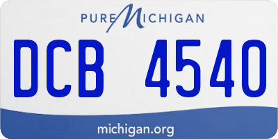 MI license plate DCB4540