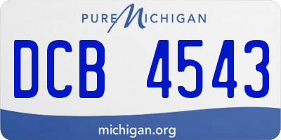 MI license plate DCB4543