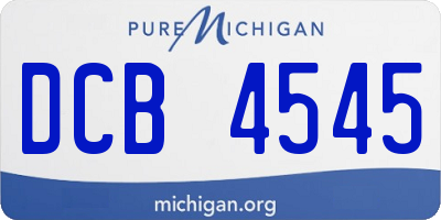 MI license plate DCB4545