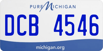 MI license plate DCB4546
