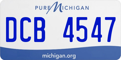 MI license plate DCB4547