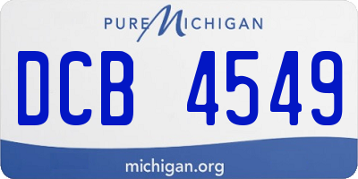 MI license plate DCB4549