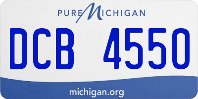 MI license plate DCB4550