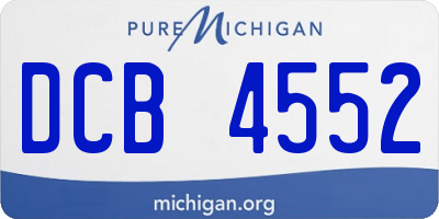 MI license plate DCB4552