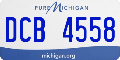 MI license plate DCB4558