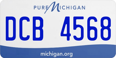 MI license plate DCB4568