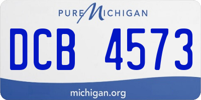 MI license plate DCB4573