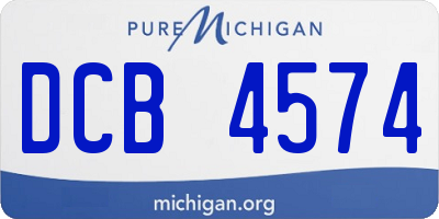 MI license plate DCB4574