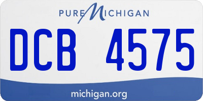 MI license plate DCB4575