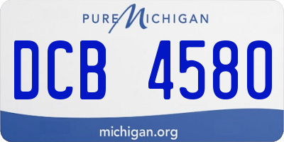 MI license plate DCB4580