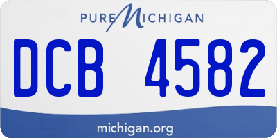 MI license plate DCB4582
