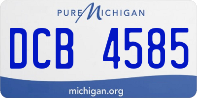 MI license plate DCB4585
