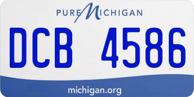 MI license plate DCB4586