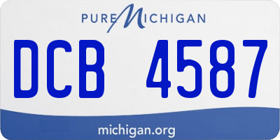 MI license plate DCB4587