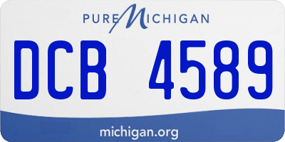 MI license plate DCB4589