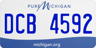 MI license plate DCB4592